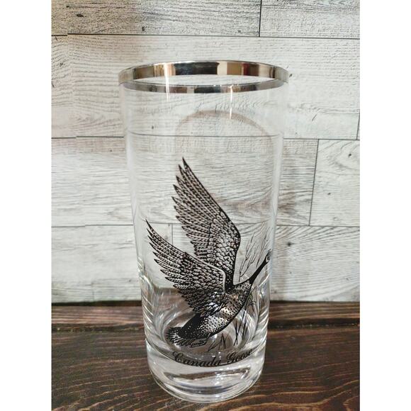 Vintage Libbey Game Birds Tall Tumblers 1960s,  Set of 4, Platinum rim. - Picture 5 of 5